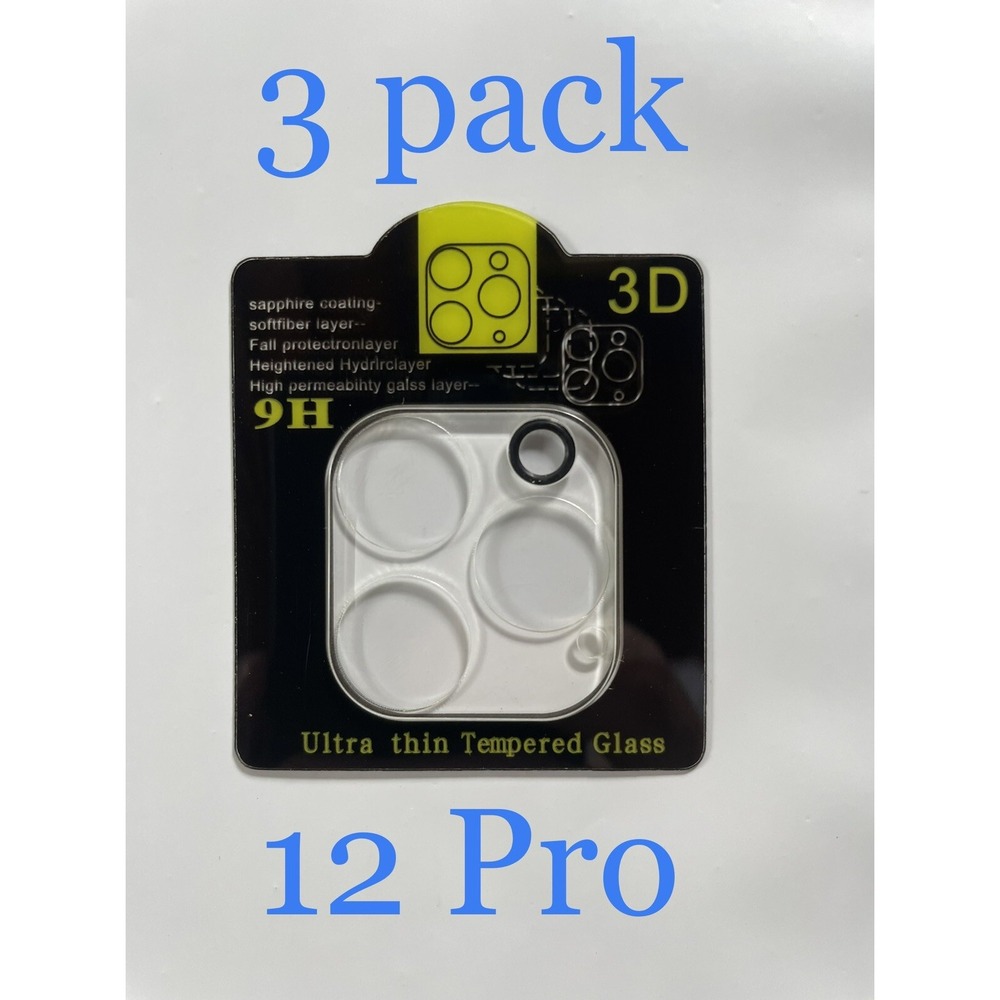 3x For iPhone 12 Pro FULL COVER Tempered Glass Camera Lens Screen Protector